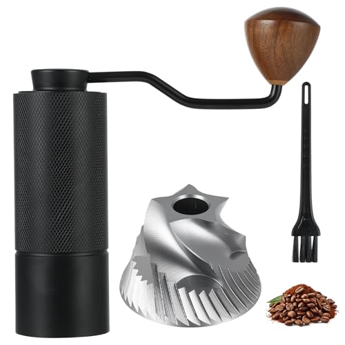 Mokarya Manual Coffee Grinder Full-Metal Coffee Grinder Manual with 420 Stainless Steel Burrs Dual Bearings Lightweight Aluminum Body Reliable Hand Coffee Grinder