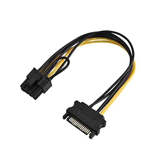 Bewinner 15 stift SATA till 8 stift PCI-E strömkabel, SATA till PCI Express strömadapterkabel, hona till manlig strömkontakt, 15-stifts SATA-strömförsörjningsomvandlare (20 cm enkel SATA-kabel)