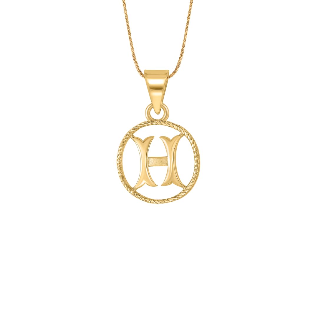 P.N.Gadgil Jewellers 22 Karat (916) BSI Hallmarked Yellow Gold H Letter Alphabet Pendant For Women/Men GP18-image-19