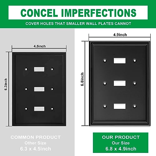 Placas de interruptor basculante negras para tapar marcas de pared 4
