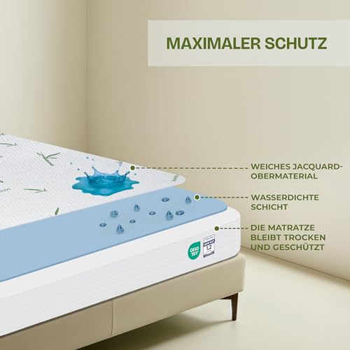 Utopia Bedding Matratzenschoner 180 x 200 x 30 cm Wasserdicht, Viskose Premium Matratzenauflage, Oeko-Tex Zertifiziert, Atmungsaktive, Matratzenschutz, Rundum Elastisch