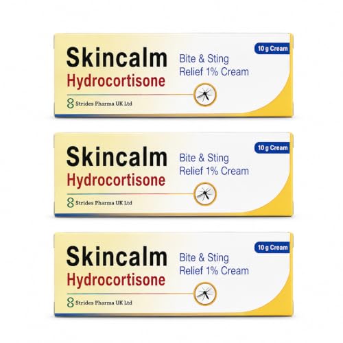 Hydrocortisone Cream 1% w/w Bite & Sting Cream Mosquito & Bee Sting Relief Itchy Skin & Redness Solution | 3 × 10g Tubes | HydraSole Bundles Packaging May Vary