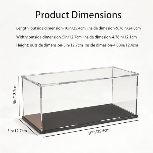 Image of Acrylic Display Case for 1:24 Model Cars, Versatile Clear Acrylic Display Box with Black Base for Diecast Cars