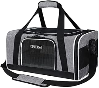 Petskd Pet Carrier Airline Approved,Dog Cat Carrier for Southwest Airlines,Pet Travel Carrier Bag for Small Medium Cats and Dogs,Cat Soft Sided Carrier with Safety Lock Zipper,5-Sided Breathable Mesh