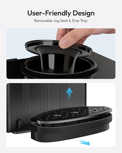 Image of Euhomy Top Load Water Dispenser for 3 or 5 Gallon Bottles, Countertop Water Cooler with 3 Temperatures, Hot & Cold Water with Child Safety Lock, for Home, Office, Kitchen
