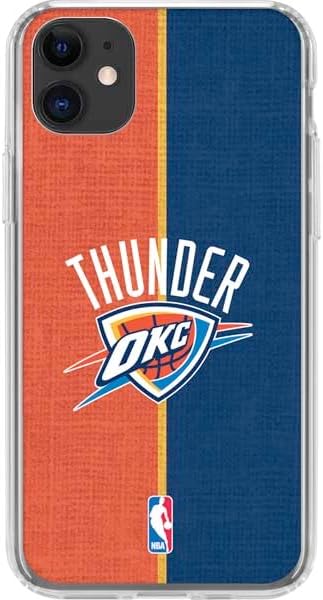 Skinit Clear Phone Case Compatible with iPhone 11 - Officially Licensed NBA OKC Thunder Split Design