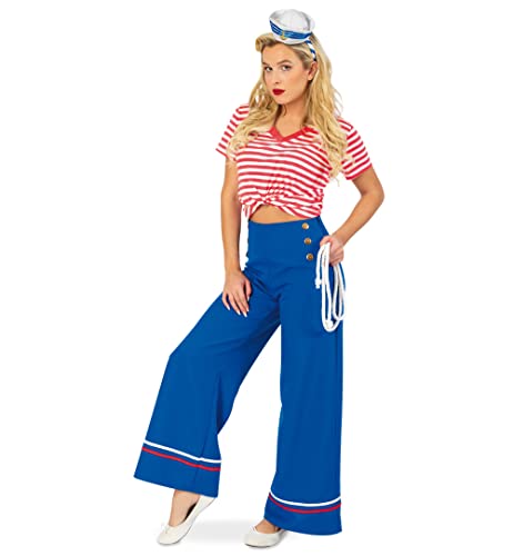 KarnevalsTeufel Kostüm Set Matrosin Hose und Haarreif Seefahrt Seemanns Frau Matrosen Sailor Kapitän Marine Damenkostüm (40)