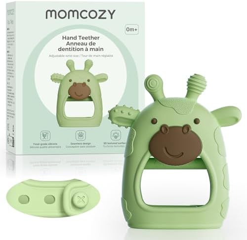 Momcozy Baby Teether Toys | Food Grade Silicone Teether Baby Toys | Green