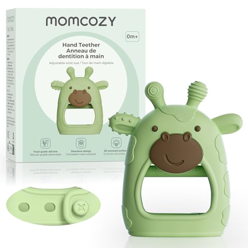 Image of Momcozy Baby Teether Toys | Baby Teething Toys | Baby Teething Relief | Food Grade Silicone Teether Baby Toys | Baby Teether 0-6 Months | Teething Toy 6-12 Months | Baby Essential | Green