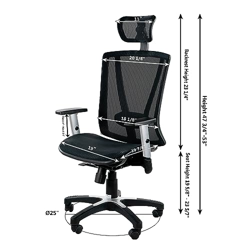 ErgoMax 53 in Tall Blue Ergonomic Adjustable Office Chair, Home Office Ergonomic Chair, Ergonomic Chair with Headrest, Office Chairs with Lumbar Support, with Adjustable Headrest and Armrests by Ergomax - Image 3