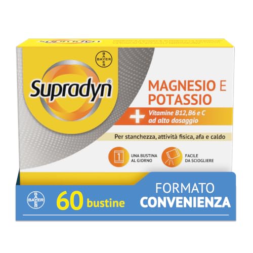 Supradyn Magnesio e Potassio, Integratore Stanchezza, Sali Minerali, 60 bst