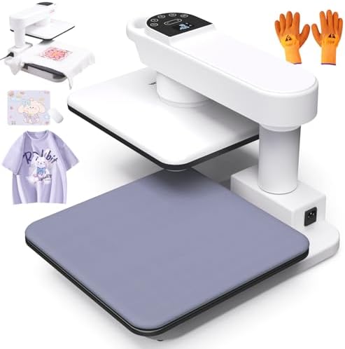 Whubefy 360° Swivel Auto Heat Press 15x15 - Professional Automatic Shirt Press Machine with Auto Release & 7-Level Auto Pressure - Swing Away Large Pro Heat Press Machine for T Shirts Hoodie HTV Vinyl