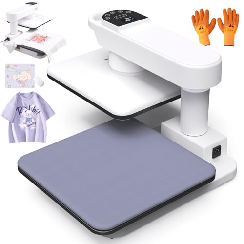 Whubefy 360° Swivel Auto Heat Press 15x15 - Professional Automatic Shirt Press Machine with Auto Release & 7-Level Auto Pressure - Swing Away Large Pro Heat Press Machine for T Shirts Hoodie HTV...