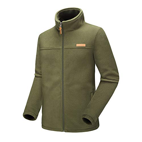 Kolongvangie Venture Jackets Mens Soft Lightweight Fleece Bomber Coat Regular Big & Tall Army Green