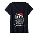 Cat Lights Christmas Shirt Meowy Cat Christmas