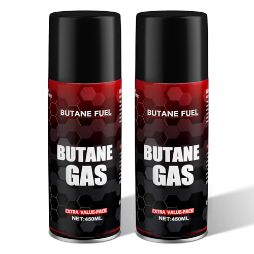 Butane Fuel Refill 450ml(15 fl oz), Lighter Fluid Refill Canister, Butane Fuel for Torch Lighter, Kitchen Torch(2Can)