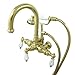 Kingston Brass CC3015T2 Vintage 3-3/8-Inch Center Wall Mount Leg Tub Filler, Polished Brass