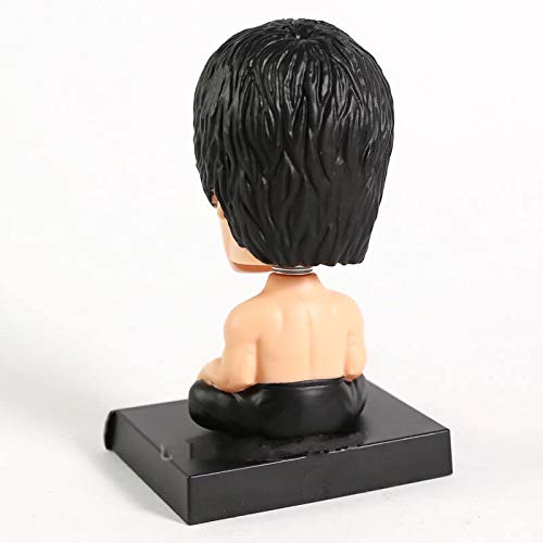 Image of Awestuffs Phone Holder Bobblehead Action Figure for Car Dashboard, Office Desk & Study Table (Pack of 1) (Bruce Lee), Polyvinyl Chloride