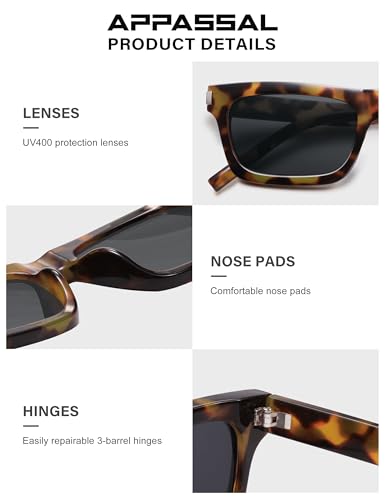 Retro Rectangular Sunglasses for Women Men Trendy Narrow Vintage Wide 90s Revival Sunnies AP3752