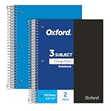 Oxford Cuaderno de espiral de 3 materias, negro y azul (1009293)