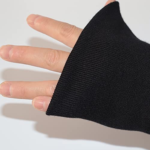 Image of TinaKim Ribbing Knit Fabric, for Ribed Cuffs Material for Jacket Pants Sweaters Sewing (Tubular Black, 16x3.5in)