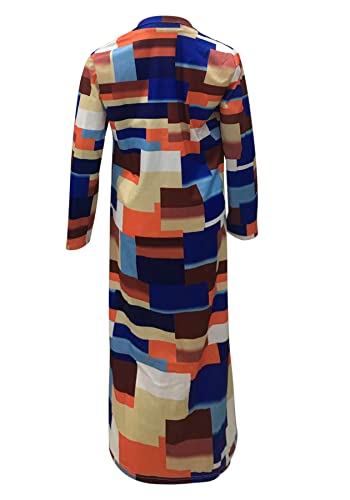 Vakkest Womens Colorful Trench Coat Open Front Plaid Lapel Outerwear Cardigan Turn Down Collar Jacket Lightweight Shacket #TOP3