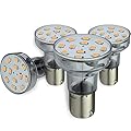 Leisure LED RV Trailer Motorhome LED Spot Light 1156 1139 1141 1383 LED Bulb 2 Watt 275 Lumen CW 10-30Volt 12Volt Long Neck (Warm White 3500K, 4-Pack Long Neck)