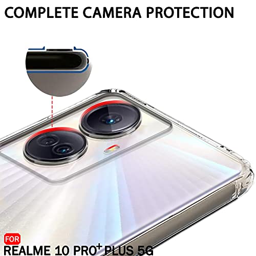 Image of TheGiftKart Back Cover Soft Case for Realme 10 Pro Plus 5G | Camera Protection | Inbuilt Dust Plugs & Anti-Slip Grip | Ultra Clear Slim Back Cover Case for Realme 10 Pro Plus (Silicone | Transparent)