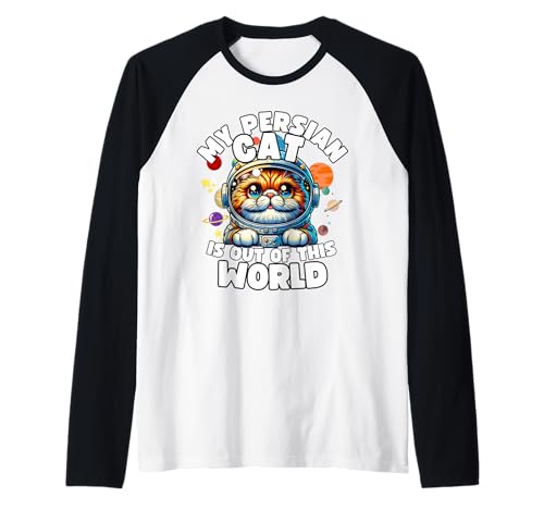 Persian Cat Lover Designs Kids Funny Persian Cat Raglan Baseball Tee