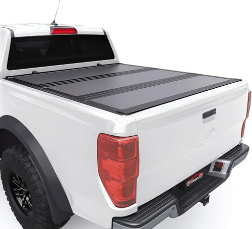 Image of 5ft Low-Profile Truck Bed tonneau Cover fits 2024-2026 Ford Ranger 5ft Bed, Heavy-Duty Lock Cover w /Waterproof Fiberglass Design | No-Drill Installation & Anti-Theft Security