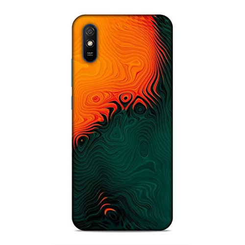 Image of Printed Mobile Back Hard Case Cover for Xiaomi Redmi 9A / Xiaomi Redmi 9i | Orange, Green, Wave, Cool Theme-2188