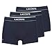 Lacoste Men's Colours 3 Pack Cotton Stretch Trunks, Navy, M