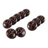 ACOLY 10 botones de cuero genuino de 25 mm, color negro y marrón, para abrigos y chaquetas.