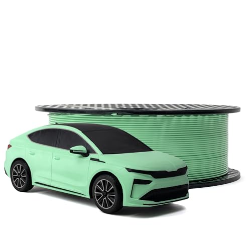 Image of Prusament 3D Printer Premium Filament PETG Electric Green 1.75mm - 1kg Spool - High Precision ±0.02 mm - Low Stringing - Strong Layer Bond - No Tangling - Ideal for Beginners & Professionals