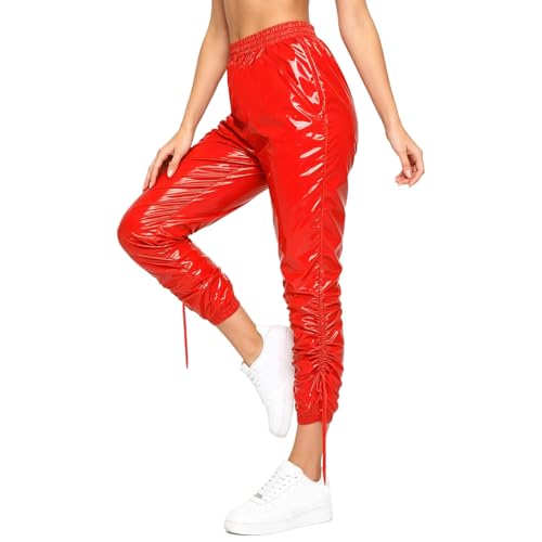 Pantalones aspecto mojado inlzdz holgados para playa y paseos urbanos