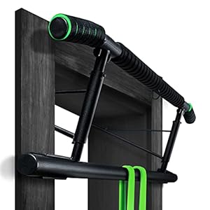 Veluris Barra de dominadas para puerta Barra de dominadas resistente (hasta 200 kg) Barra fija para puerta sin montaje 20 cm más alto en el marco también para flexiones y flexiones (redondeada)