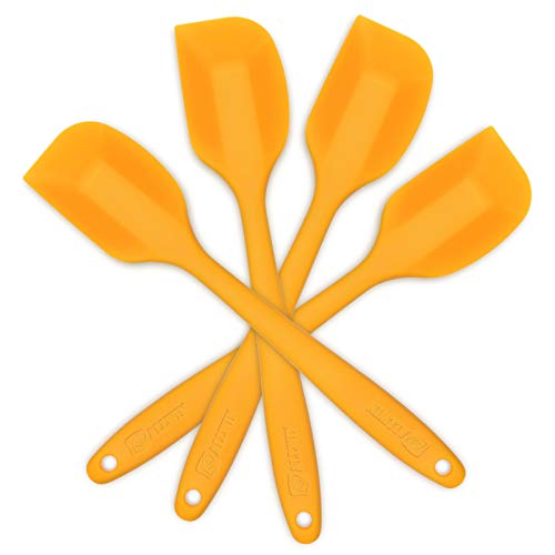 Silicone Spatula 4-Piece Set, Heat-Resistant Non-Stick Rubber Spatulas With Stainless Steel Core, Orange #TOP2