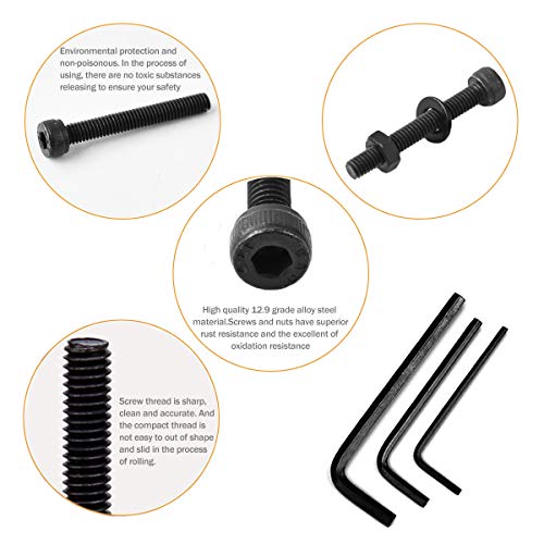 Vigrue S02 570Pcs M5 M4 M3 Button Head Socket Cap Screws Bolts Nuts Washers Assortment Kit thumb #6