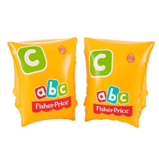 BESTWAY 93516 - Manguitos Hinchables Infantiles Fisher Price Swim Safe Paso C Diseño Amarillo Brillante 26x15 cm con 2 Cámaras de Aire y Válvulas de Seguridad