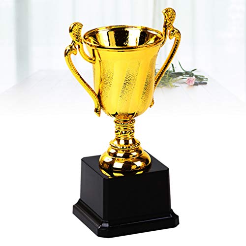 Mini troféus de ouro Amosfun com estátuas de troféu de base preta, reconhecimento para festas, celeb