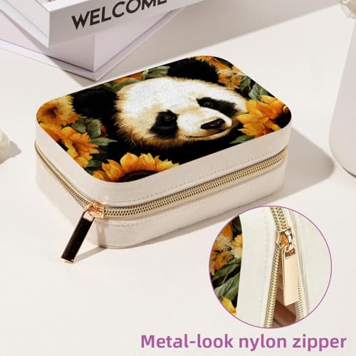 Boîte à bijoux voyage panda velours portable pour vos vacances et week-ends - 7