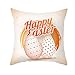 Lieson Funda de almohada para niños, 1 funda de almohada para sofá de 20 x 20, 50 x 50 cm, feliz, huevos de Pascua, fundas de cojín, color naranja, rosa, poliéster