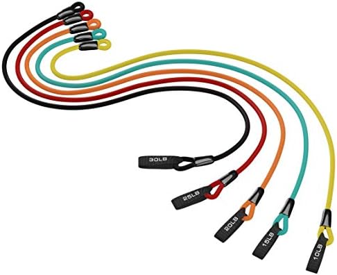 Amazon Brand - Eono - ANTI-SNAP Exercise Resistance Bands Set Compact Exercise Bands with Handles for Men Women Shoulder Legs Fitness Strength Training Workout