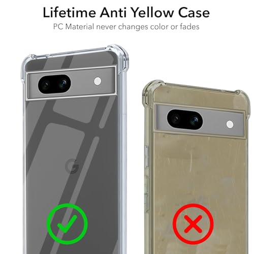 Image of Jkobi Back Cover Case for Google Pixel 7a (Shockproof Crystal Clear Anti Yellow Case | Drop & Camera Protection | Hard Polycarbonate)