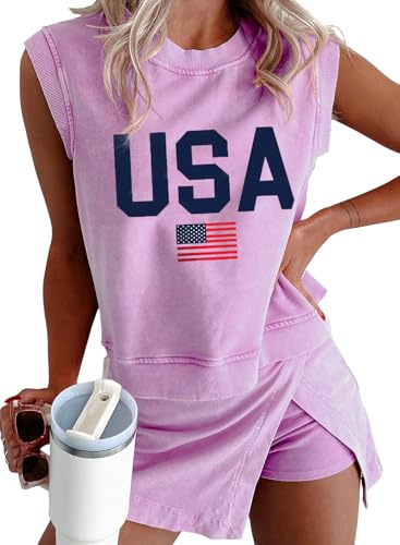 KevaMolly Women 2pc Mineral Wash Athletic Lounge Set Orchid Print S