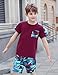mksodopy Boys clothes camouflage stitching short-sleeved T-shirt camouflage shorts teen boys summer outfits