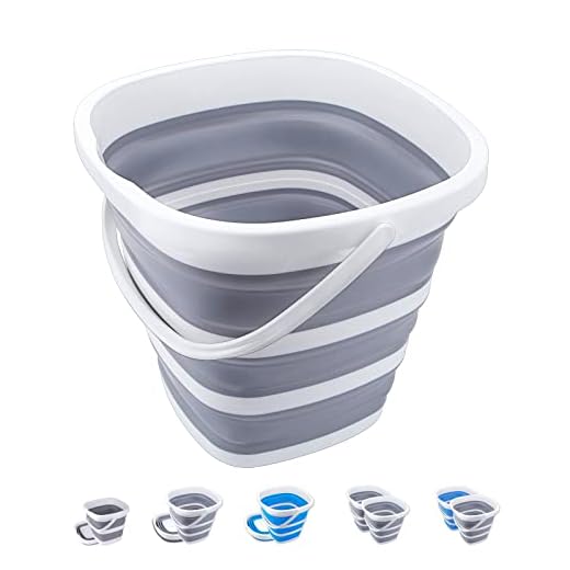 Craftend Collapsible Bucket 10L 2.6 Gallon Cleaning Bucket Mop Bucket Folding Foldable Portable Small Plastic Water Supplies for Outdoor Garden Camping Fishing Car Wash Space Saving Grey Square