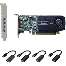Quadro NVS 510 with Four Mini Displayports, Both Half Brackets, and 4 x mDP to HDMI Adapters, 4K Resolution