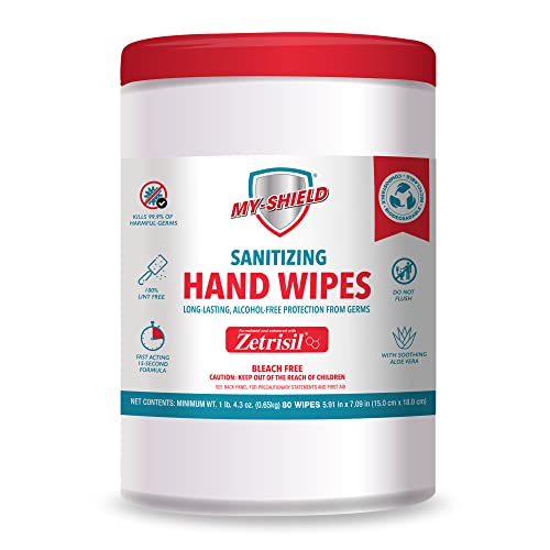 My-Shield Sanitizing Hand Wipes - 80 Count (3-pack) Alcohol-Free, Long-lasting Protection. Kills 99.9% of Germs. Moisturizes With Aloe Vera. Formulated with Zetrisil. (NDC Code: 71884-010) - Image 2