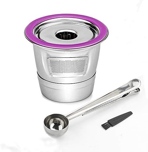 Reusable Coffee Filter Replacement for Keurig K MINI PLUS Refillable K Cupsules 2.0 1.0 Small Coffee Pod Single Reuable Coffee Capsules (Stainless Steel 1 Pods,1 Scoop)